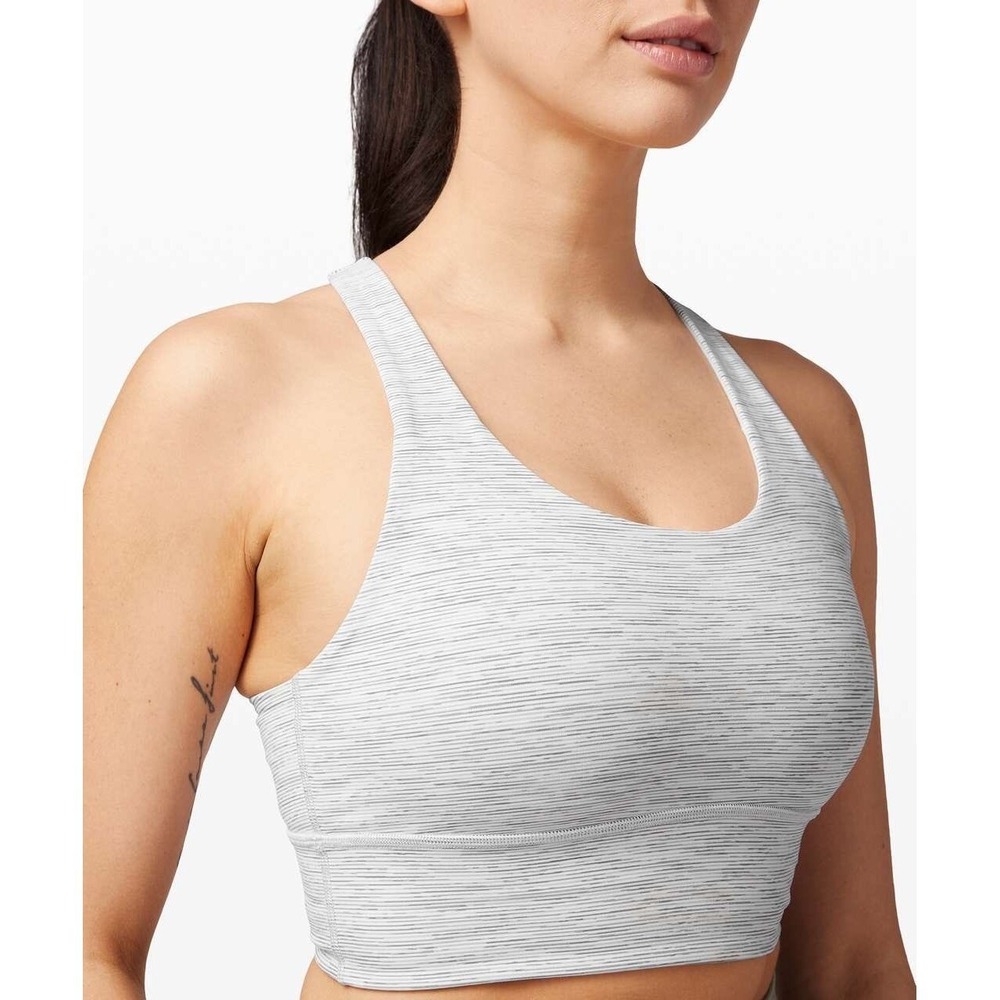 Lululemon Invigorate Bra Striped Light Support Yoga Bra Racerback Sz 4